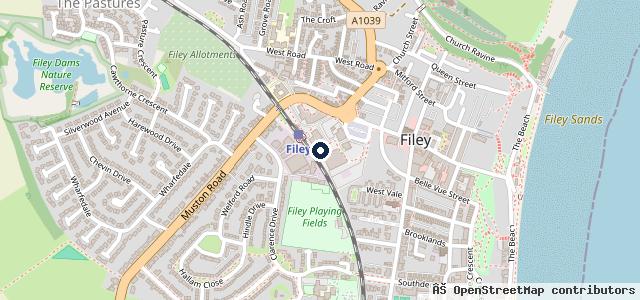 Map showing the location of Filey Vehicle Testing Station