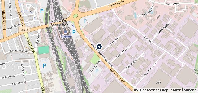 Map showing the location of Formula One Autocentres - Crewe