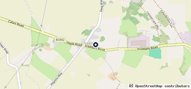 Map showing the location of Fraddam Garage