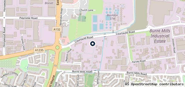 Map showing the location of Basildon Service Centre