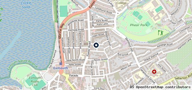 Map showing the location of South Coast Services - Exmouth