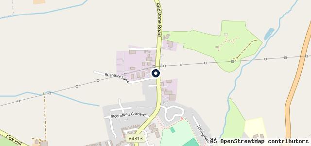 Map showing the location of Rushacre Garage Unit 10