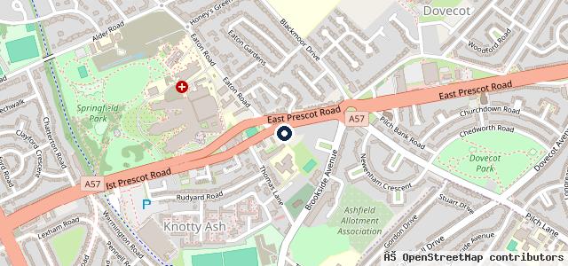 Map showing the location of Kwik Fit - Liverpool - Knotty Ash