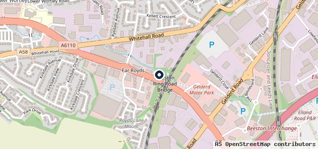 Map showing the location of Panesar Motors Leeds LTD