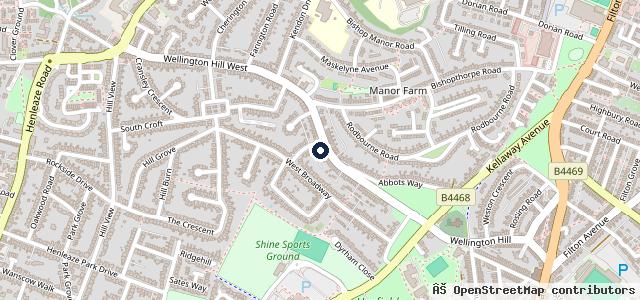 Map showing the location of Wellington Service Station