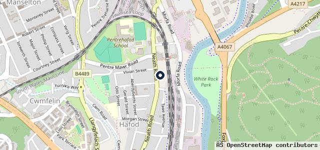 Map showing the location of MOT Centre Swansea Ltd