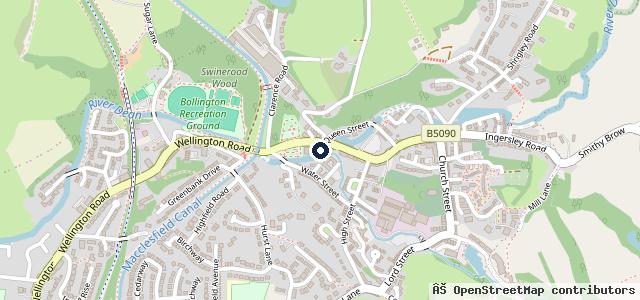 Map showing the location of Broadheads Bridge End Garage