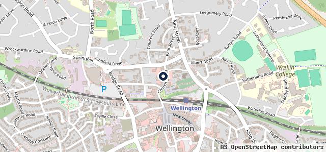 Map showing the location of Kwik Fit - Wellington