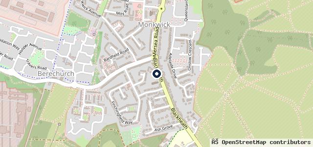 Map showing the location of Cherry Tree Garage