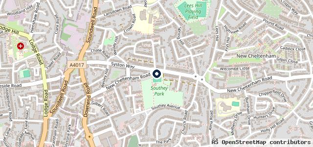Map showing the location of New Cheltenham Community Centre