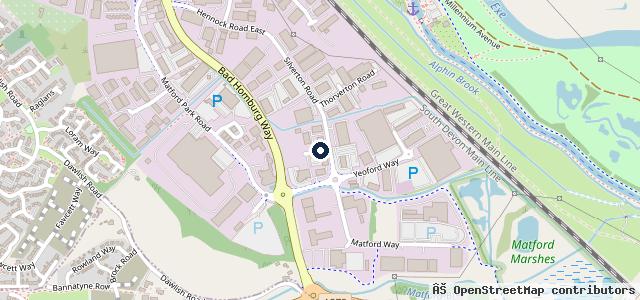 Map showing the location of Vertu Volvo Exeter