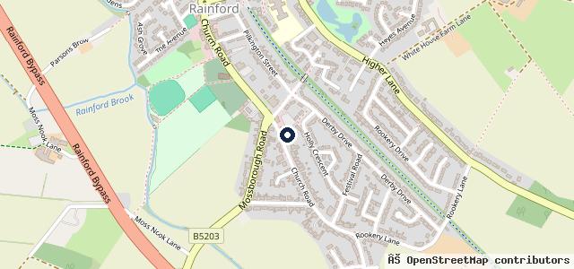 Map showing the location of Blacks Garage