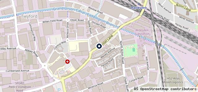 Map showing the location of Portman Garages Park Royal Ltd