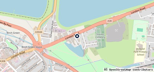 Map showing the location of TrustFord Staines FordStore & Van Centre