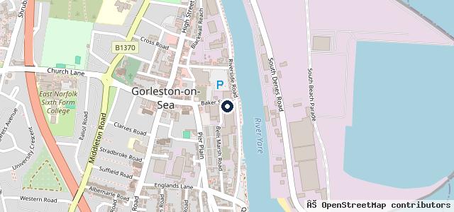 Map showing the location of Gorleston Mot & Service Centre