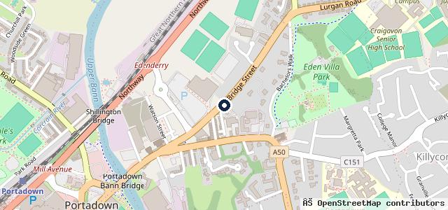 Map showing the location of Edwin May Volkswagen Portadown