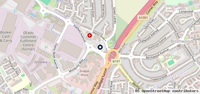 Map showing the location of Porsche Centre Hatfield