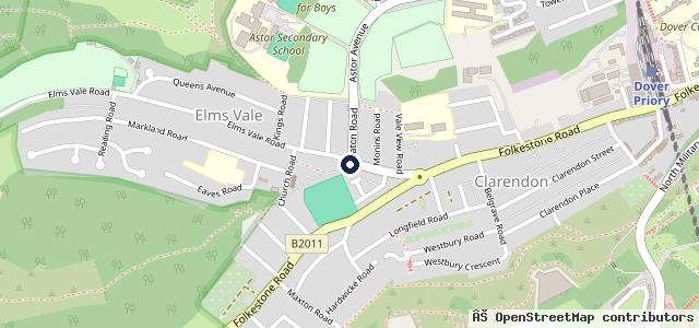 Map showing the location of Elms Vale Garage
