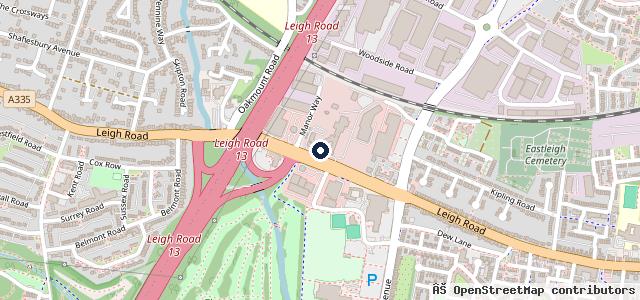 Map showing the location of Hampshire & Isle of Wight Fire and Police Headquarters