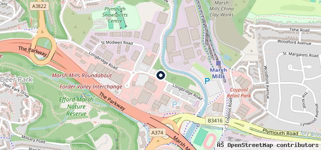 Map showing the location of Ocean BMW Plymouth