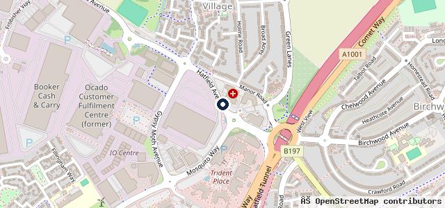 Map showing the location of Porsche Centre Hatfield