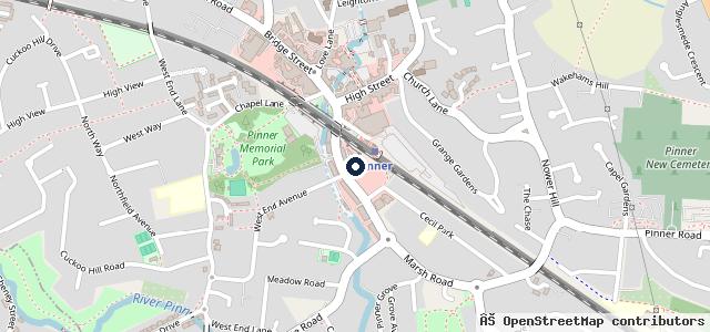 Map showing the location of PMC of Pinner