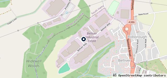 Map showing the location of Porsham MOT Centre Ltd