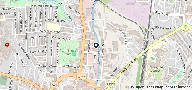 Map showing the location of A & J Motors Darlington
