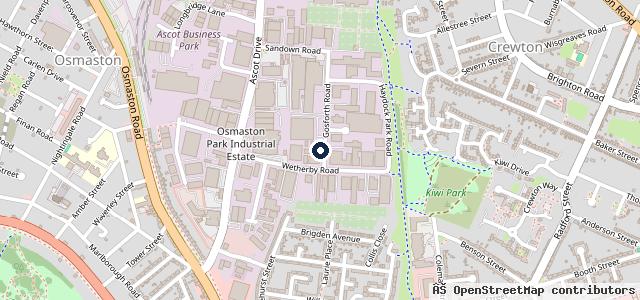 Map showing the location of Abbey Garage