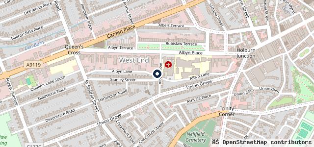 Map showing the location of Albyn Garage Aberdeen Ltd