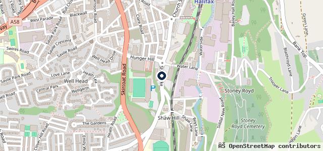 Map showing the location of Vertu Nissan Halifax