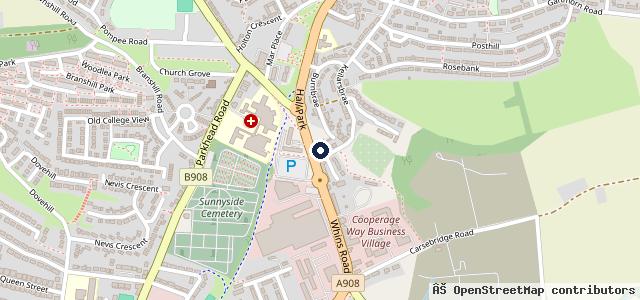 Map showing the location of Arnold Clark Alloa Vauxhall