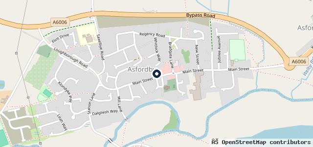 Map showing the location of Asfordby Garage