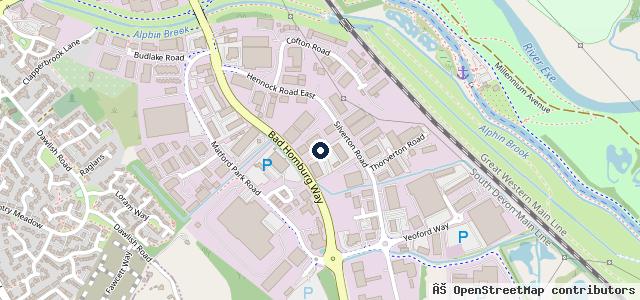 Map showing the location of Exeter Audi