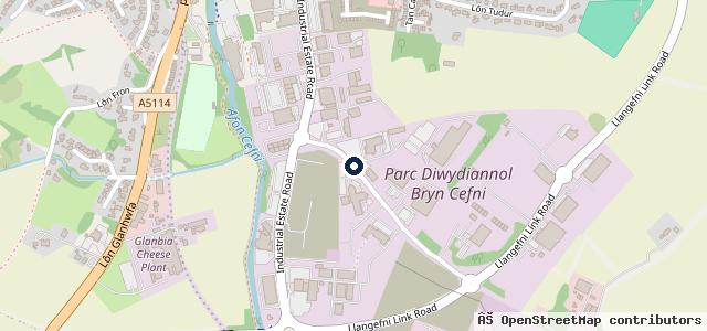 Map showing the location of ATS Euromaster Llangefni