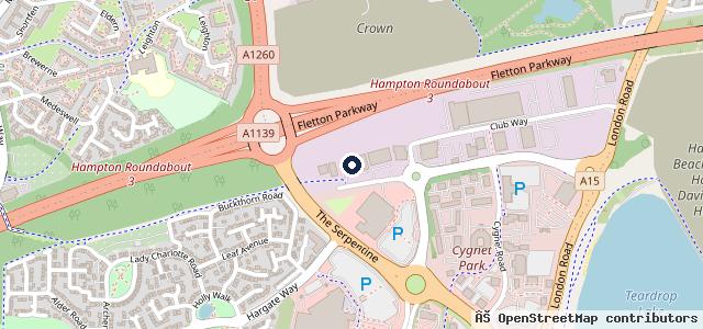 Map showing the location of Sycamore BMW Motorrad Peterborough