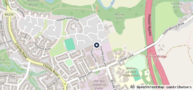 Map showing the location of Bamber Bridge Auto Electrical