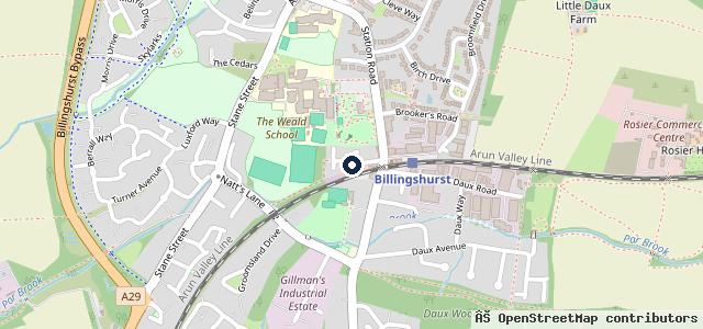 Map showing the location of Billingshurst MOT & Service Centre Ltd