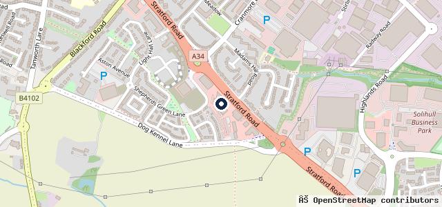 Map showing the location of Birmingham Audi