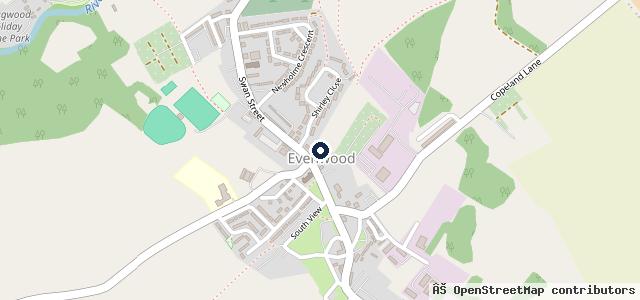 Map showing the location of Brookside Garage