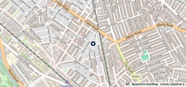 Map showing the location of Cathays Motor Services