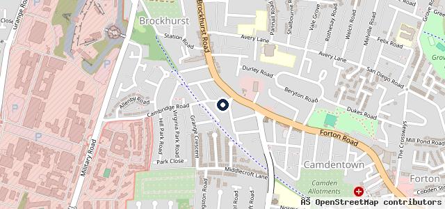 Map showing the location of Cawte And Elms
