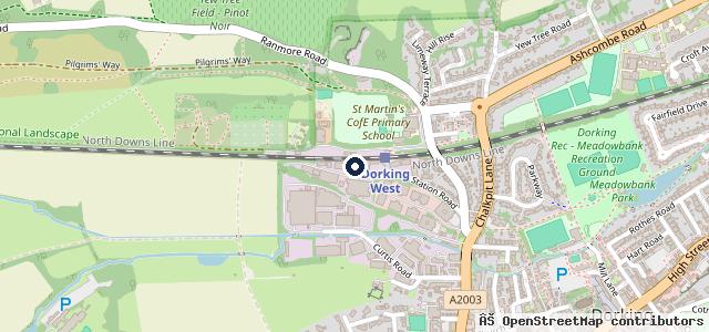 Map showing the location of Station View Garage/Dorking MOT Centre