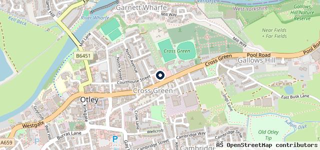 Map showing the location of Colman Tyres of Otley