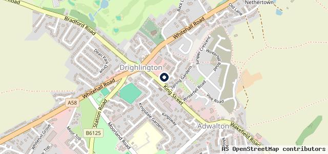 Map showing the location of Drighlington MOT Centre