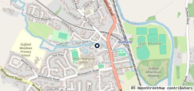 Map showing the location of Duffield Garage