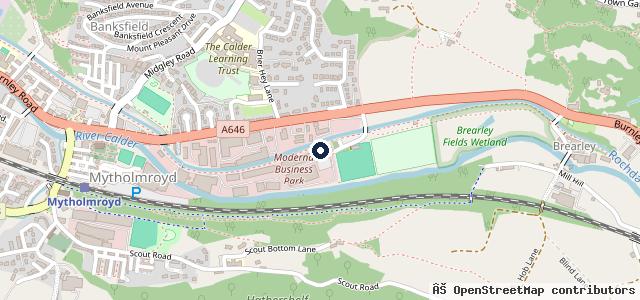 Map showing the location of Elite Bodyworks Halifax