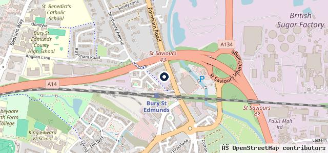 Map showing the location of EMG BYD Bury St Edmunds | Bury St. Edmunds