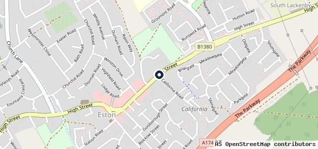 Map showing the location of Eston Autos