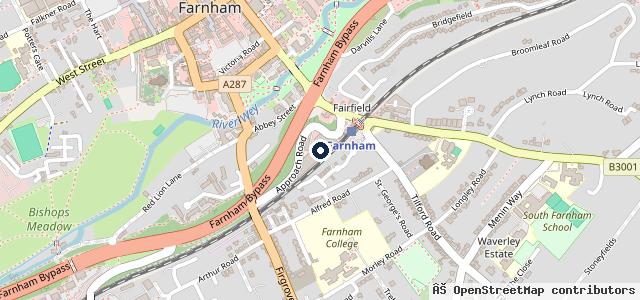 Map showing the location of Merityre Specialists | Farnham